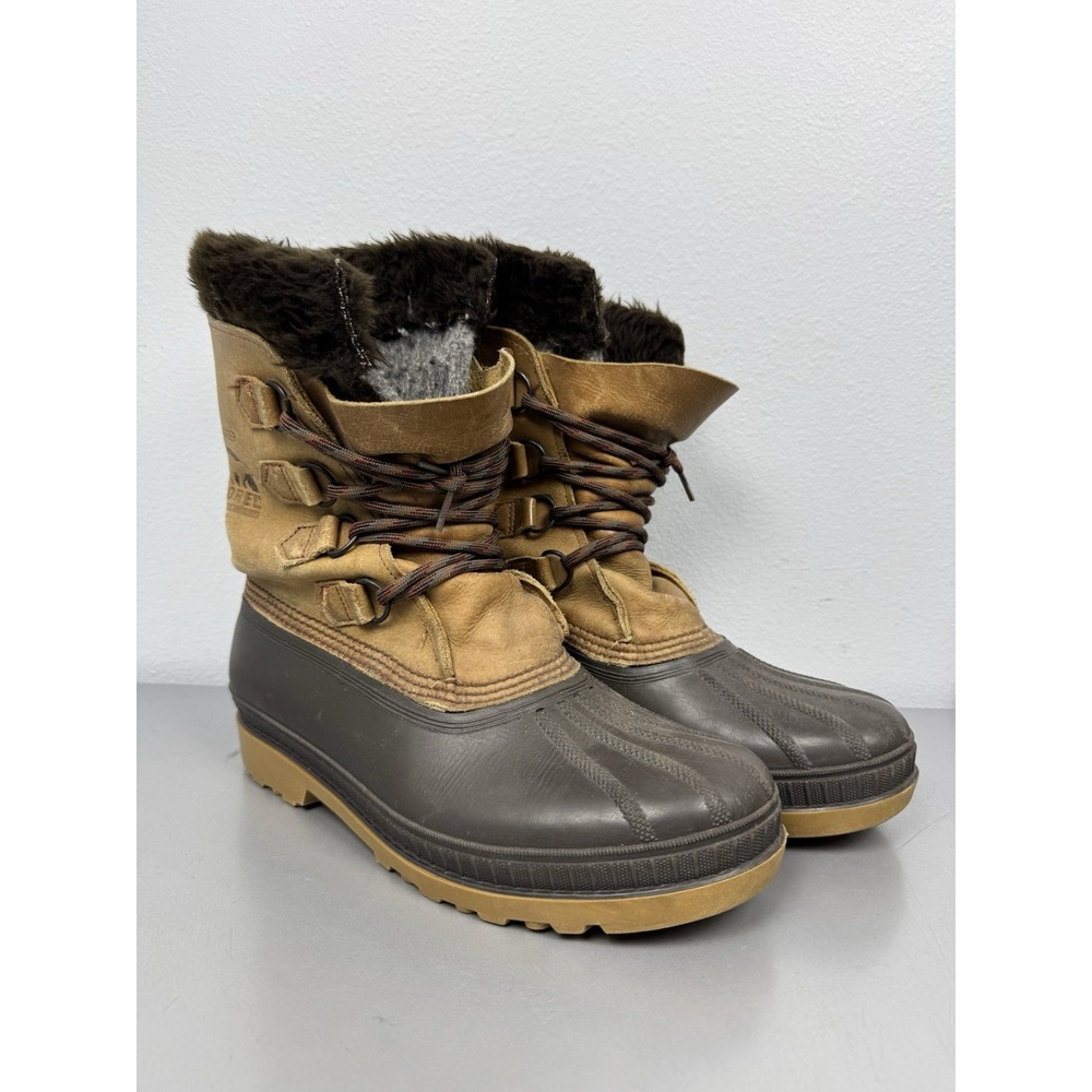 Sorel Badger Boots Mens 10 Insulated Wool Leather Rubber Duck Winter Vintage